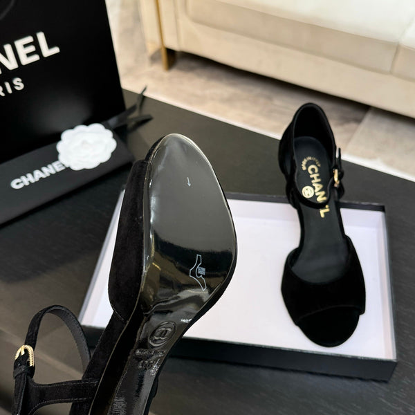 CC 25S Sandalo Tacco 85mm Camoscio Nero