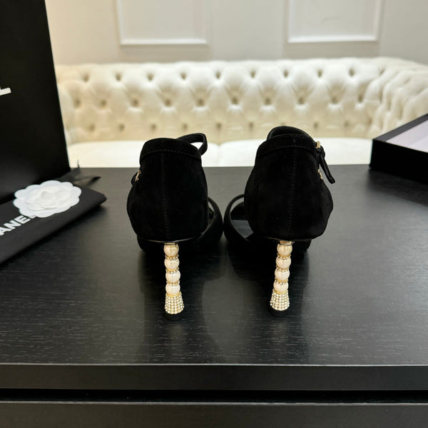 CC 25S Sandalo Tacco 85mm Camoscio Nero