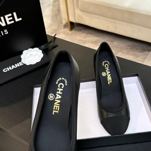 CC 25S Pump 85mm Black Calfskin Grosgrain