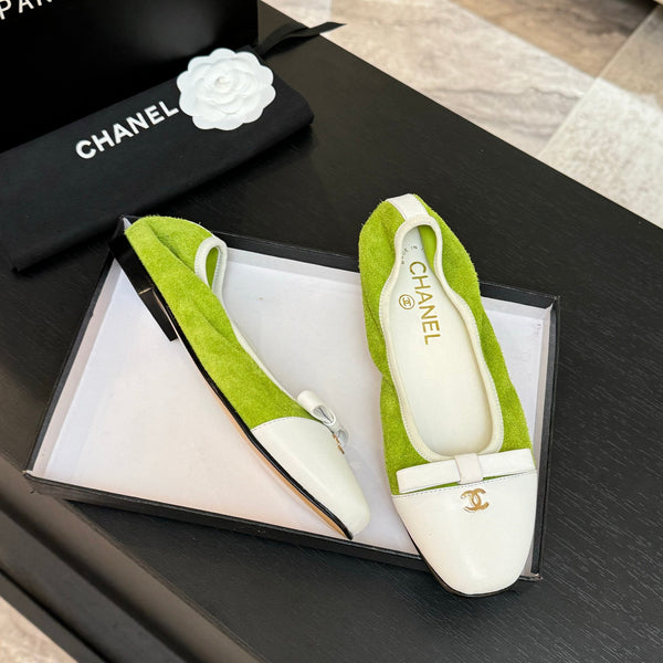 CC Ballerine in pelle di vacchetta verde 313472