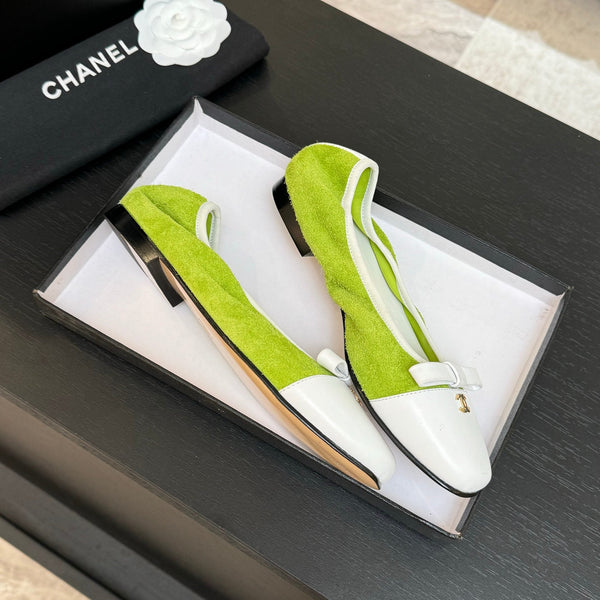 CC Ballerine in pelle di vacchetta verde 313472