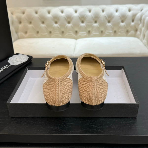 CC 25P Mary Jane 15mm Beige White Raffia 373786