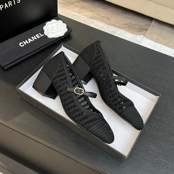 CC 25P Mary Jane 50mm Black Raffia 373787