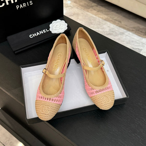 CC 25P Mary Jane 50mm Beige Rosa Rafia 373788