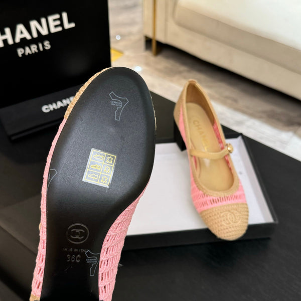 CC 25P Mary Jane 50mm Beige Rosa Rafia 373788