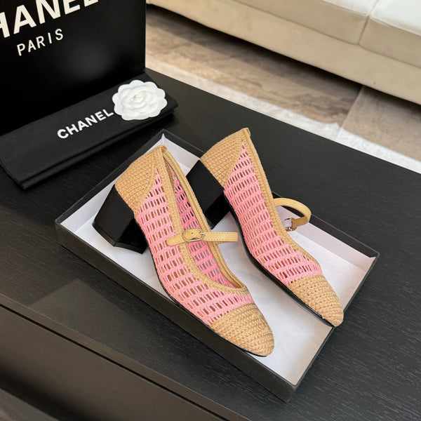 CC 25P Mary Jane 50mm Beige Rosa Rafia 373788