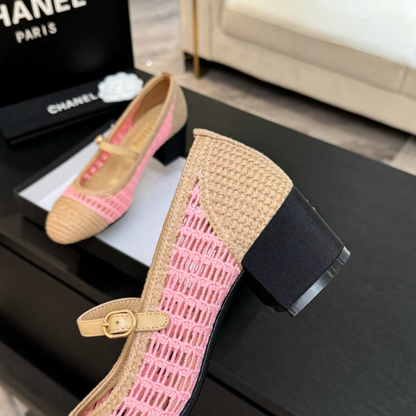 CC 25P Mary Jane 50mm Beige Rosa Rafia 373788