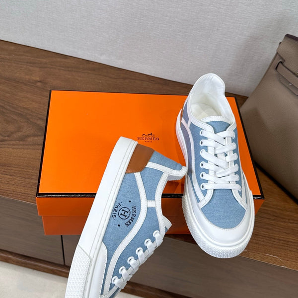 HM Get Sneaker Sky Blue White Suede Cowhide 543790