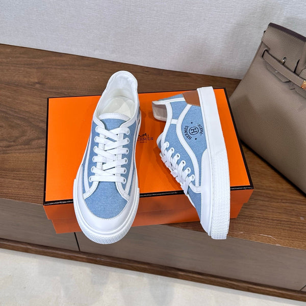 HM Get Sneaker Sky Blue White Suede Cowhide 543790