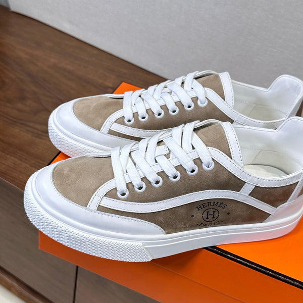 HM Get Sneaker Olive Gray White Suede Cowhide 543793