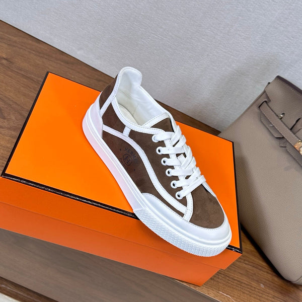 HM Get Sneaker Deep Brown White Suede Cowhide 543795