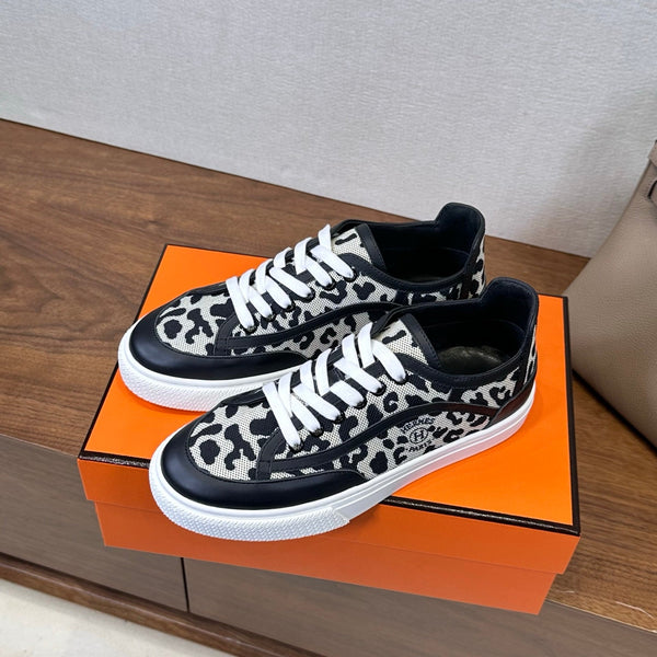 HM Get Sneaker Black White Prunoir Canvas and Calfskin 543797