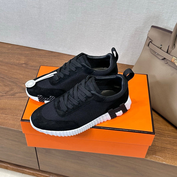 HM 26S Bouncing Sneaker In Black mix White Suede Mesh 543807