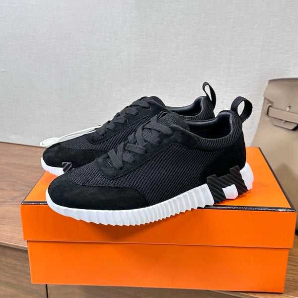 HM 26S Bouncing Sneaker In Black mix White Suede Mesh 543807