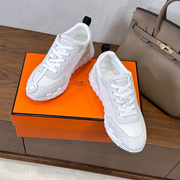 HM 26S Bouncing Sneaker In Grey mix White Suede Mesh 543808