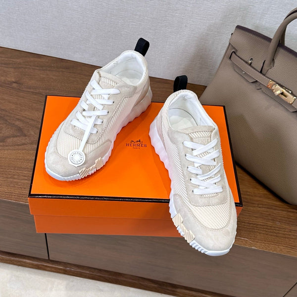 HM 26S Bouncing Sneaker In Cream mix Grey Suede Mesh 543810