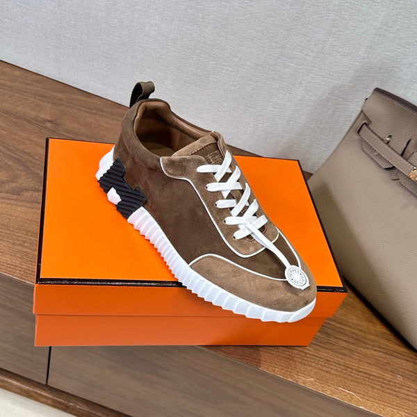 HM 26S Bouncing Sneaker In Brown mix White Suede 543812