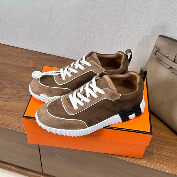 HM 26S Bouncing Sneaker In Brown mix White Suede 543812