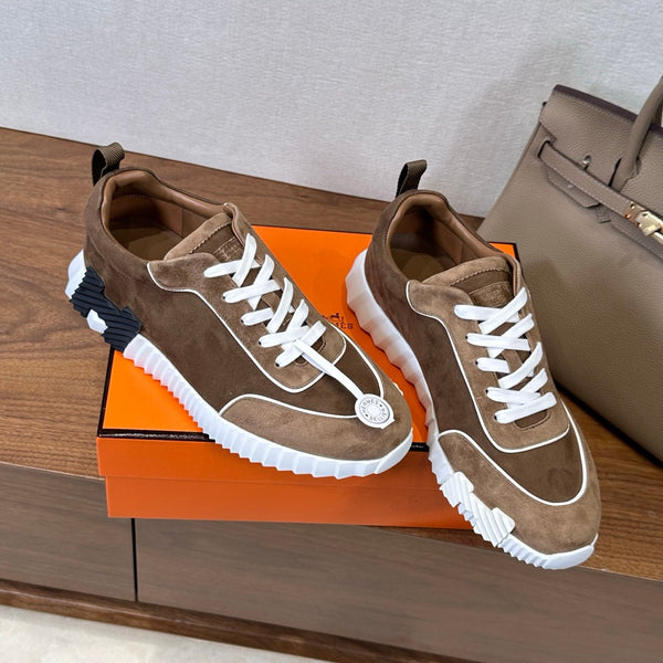 HM 26S Bouncing Sneaker In Brown mix White Suede 543812