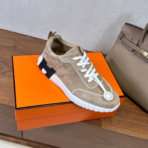 HM 26S Bouncing Sneaker In Taupe mix White Suede 543813