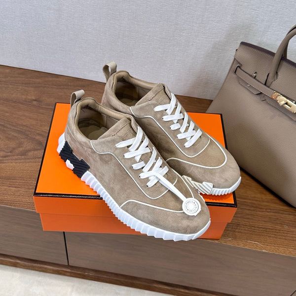 HM 26S Bouncing Sneaker In Taupe mix White Suede 543813