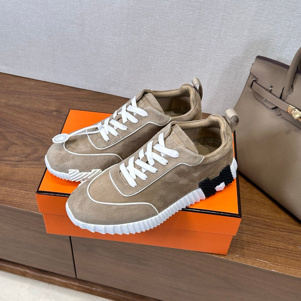 HM 26S Bouncing Sneaker In Taupe mix White Suede 543813