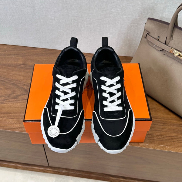 HM 26S Bouncing Sneaker In Black mix White Suede 543814