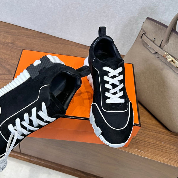 HM 26S Bouncing Sneaker In Black mix White Suede 543814