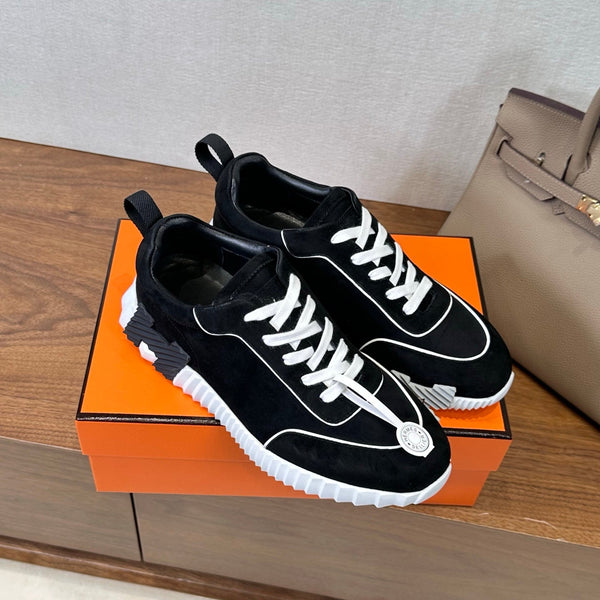 HM 26S Bouncing Sneaker In Black mix White Suede 543814
