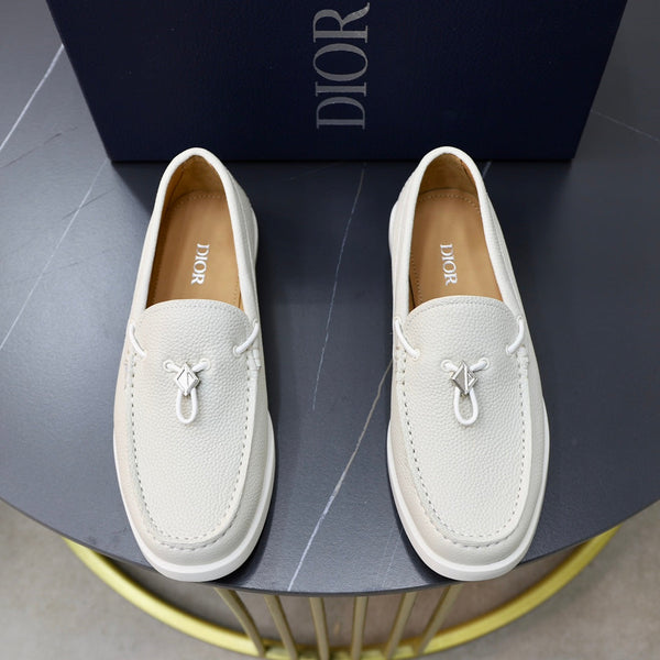 CD ODEON DRIVER LOAFER WHITE GRAINED CALFSKIN