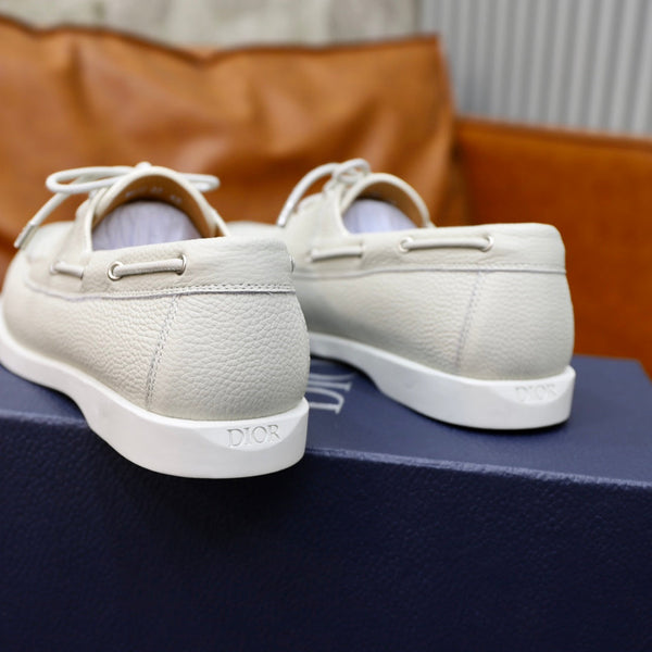CD GRANVILLE BOAT SHOE WHITE GRAINED CALFSKIN