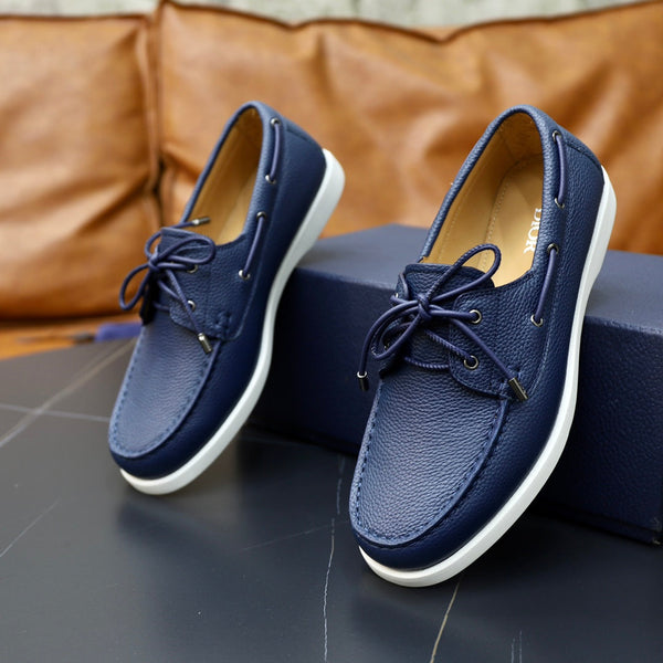 CD GRANVILLE BOAT SHOE AZURE GRAINED CALFSKIN