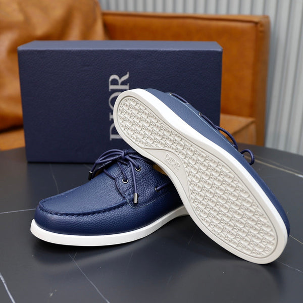 CD GRANVILLE BOAT SHOE AZURE GRAINED CALFSKIN