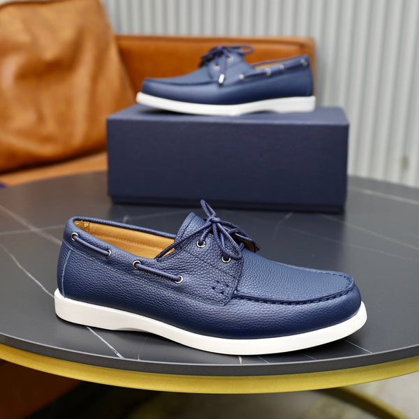 CD GRANVILLE BOAT SHOE AZURE GRAINED CALFSKIN
