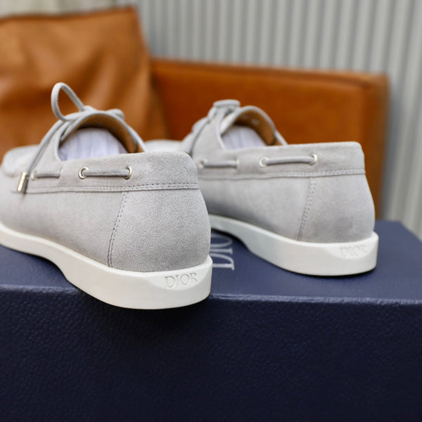 SCARPA DA BARCA CD GRANVILLE IN CAMOSCIO GRIGIO-BIANCO