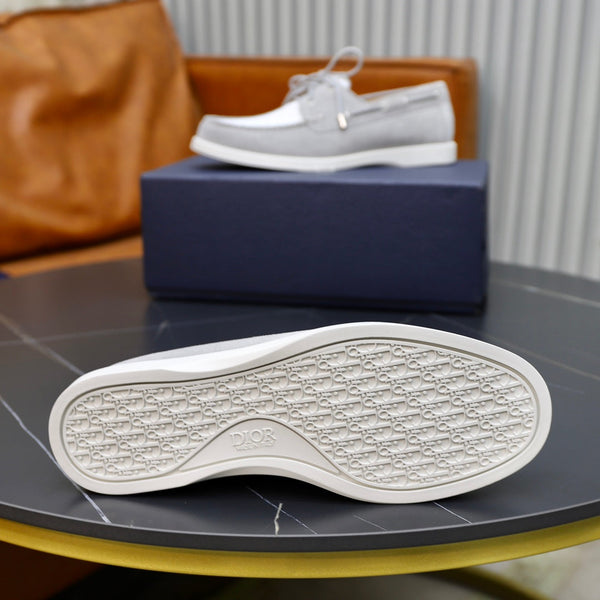 SCARPA DA BARCA CD GRANVILLE IN CAMOSCIO GRIGIO-BIANCO