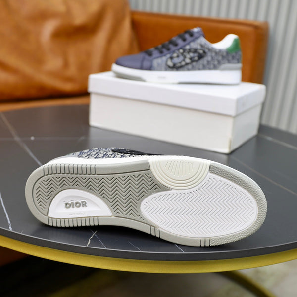 CD LOW TOP BASIC SNEAKER NAVY AND BEIGE JACQUARD