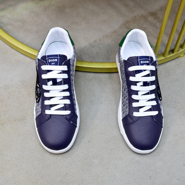 CD LOW TOP BASIC SNEAKER NAVY AND WHITE JACQUARD