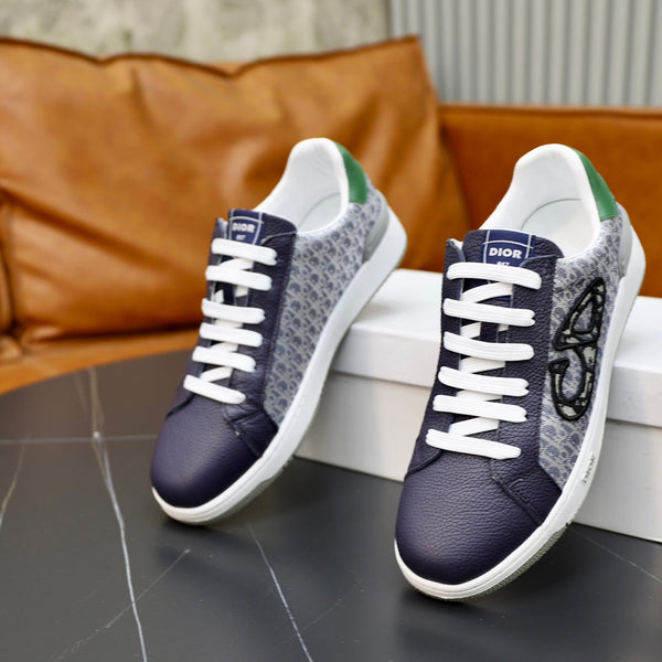 CD LOW TOP BASIC SNEAKER NAVY AND WHITE JACQUARD
