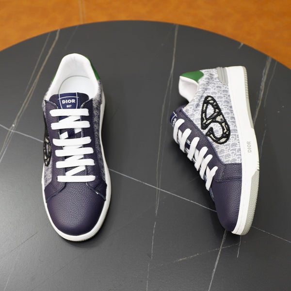 CD LOW TOP BASIC SNEAKER NAVY AND WHITE JACQUARD