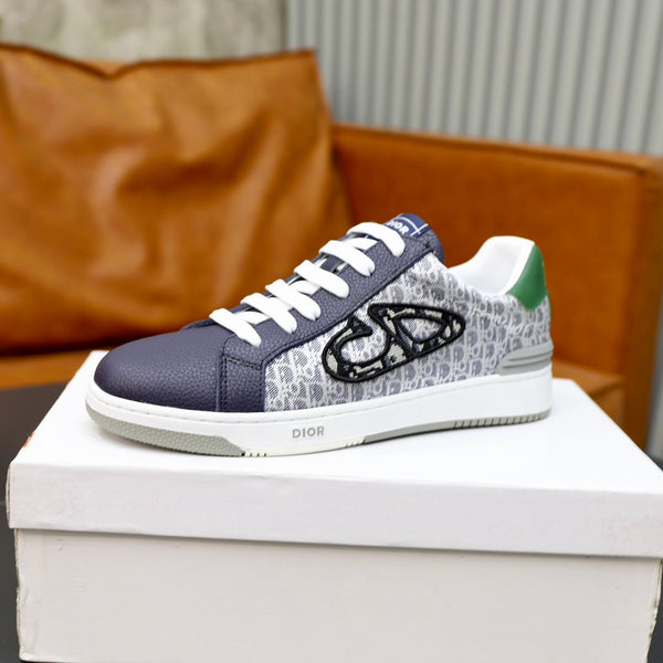 CD LOW TOP BASIC SNEAKER NAVY AND WHITE JACQUARD