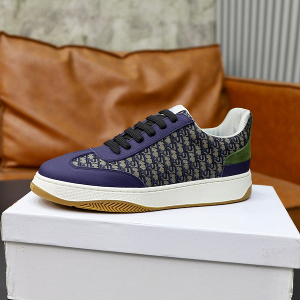 CD HOMME SNEAKERS NAVY CALFSKIN AND JACQUARD