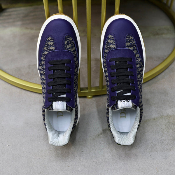 CD HOMME SNEAKERS NAVY CALFSKIN AND JACQUARD