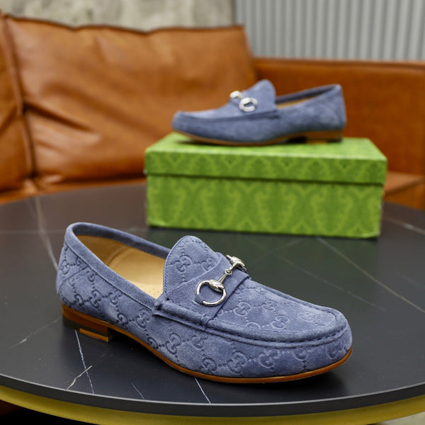 GG Men's Horsebit Loafer Blue Suede 600387