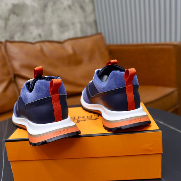 HM Men's Leader Sneaker Blue Suede Calfskin 747918