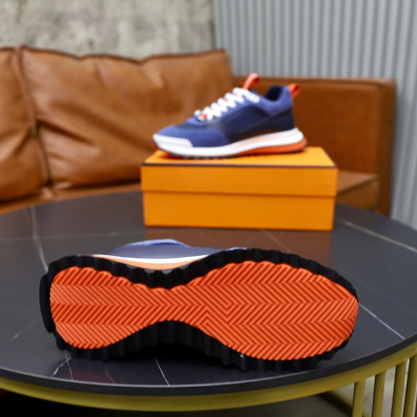 HM Men's Leader Sneaker Blue Suede Calfskin 747918