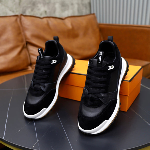 Sneaker da uomo HM Leader in pelle scamosciata nera di vitello 747919