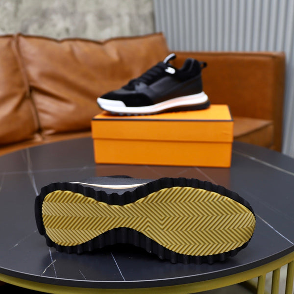 Sneaker da uomo HM Leader in pelle scamosciata nera di vitello 747919