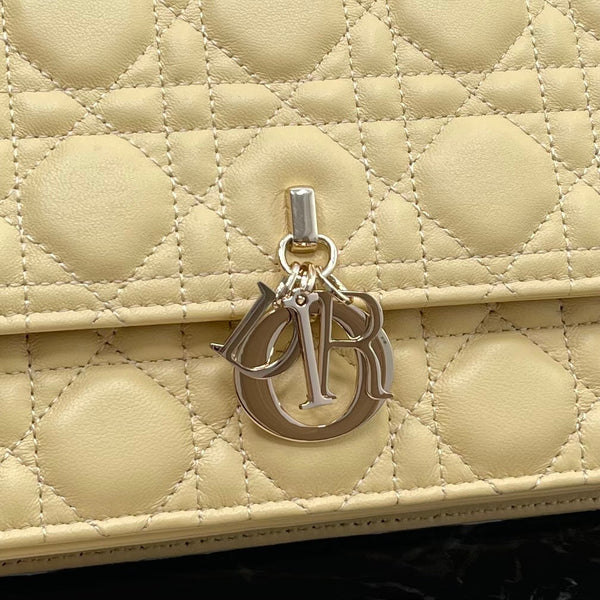 MY CD 24 TOP HANDLE BAG YELLOW LAMBSKIN