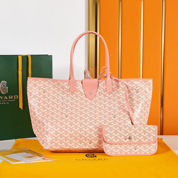 saint louis pm 34cm tela rosa chevroches pelle di vitello